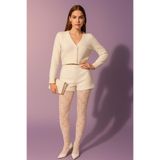 Katia & Bony 40 Den Dantel Detaylı İnce Külotlu Çorap, XL, 22402G1001, Beyaz, kadın