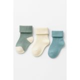 Katia & Bony Bebek 3'lü Havlu Soket Çorap Mint-Ekru-Yeşil 6-12 Ay, 6-12, 22501B3005, MİNT-YEŞİL-ECRU, üniseks-bebek