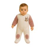 Katia & Bony Bebek Tavşan Desenli Kulaklı Peluş Tulum 0-3 AY, 0-3 AY, Tavşan Desenli Kulaklı Peluş Tulum, Kahverengi, Erkek
