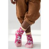 Katia & Bony Çizgili Unicorn Desenli Koyu Pembe Çocuk Soket Çorap 9-12 Yaş, 9-12 Yaş, 12601G2044, Koyu Pembe, kız-çocuk