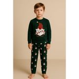 Katia & Bony Erkek Çocuk Santa Claus Yılbaşı Temalı Sweatshirt Pijama Üstü, 2-3 Yaş, 22512K2004, Yeşil, erkek-çocuk