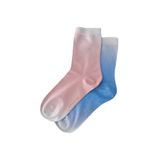 Katia & Bony Kadın 2'li Paket Parlak Simli Soket Çorap - Pembe - Mavi - 39 - 42