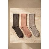 Katia & Bony Kadın 3'lü Paket Melissa Modal Soket Çorap Antrasit -Pudra Pembe-Gri Melanj - 35 - 39 - Gri - Pembe
