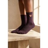 Katia & Bony Kadın Kalp Pencereli Soket Çorap Koyu Mor - Standart - Dark Purple
