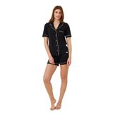 Katia & Bony Kadın Luxury Düğmeli Şortlu Pijama Takımı Siyah,L