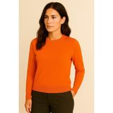 Katia & Bony Kadın Premium Bisiklet Yaka Yumuşak Dokulu Triko Kazak Açık Turuncu - L - XL