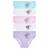 Katia & Bony Kız Çocuk 5'li Paket Renkli Slip Külot - Kalpler, 4-yas, 22403G4005, ÇOK RENKLİ, kız-çocuk