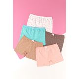 Katia & Bony Kız Çocuk 5'Li Paket Yıldız Desenli Çok Renkli Boxer, 8 Yaş, 22403G4029, ÇOK RENKLİ, kız-çocuk