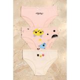 Katia & Bony Kız Çocuk Kedi Desenli 3'lü Slip Külot Açık Pembe - 6 - 7 Yaş