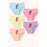 Katia & Bony Kız Çocuk Kedi Desenli 5'Li Slip Külot 8 Yaş, 12503G1049