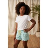 Katia & Bony Kız Çocuk Sea La Vie Palmiye Desenli Şortlu Pijama Takımı, 8-9 Yaş, 12612K2011, Beyaz, kız-çocuk