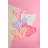 Katia & Bony Kız Çocuk Taş Detaylı 5 Li Paket Slip Külot Çok Renkli,10 Yaş
