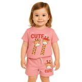 Katia & Bony Kız Çocuk Zürafa Şortlu Pijama Takımı Pembe 8-9 Yaş, 8-9 Yaş, 12512K2021, Desenli, kız-çocuk