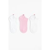 Katia & Bony Run 3 lü Çocuk Basic Patik Çorap Beyaz/Beyaz/Pembe - 2 - 4 Yaş