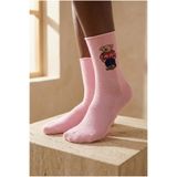 Katia & Bony Teddy Desenli Lastiksiz Modal Soket Çorap Açık Pembe, Standart, 12501G1013, AÇIK PEMPE, kadın