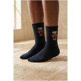 Katia & Bony Teddy Desenli Lastiksiz Modal Soket Çorap Koyu Lacivert, Standart, 12501G1013, DARK Lacivert, kadın