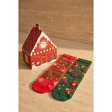 Katia & Bony Unisex Christmas Kutulu 2'li Pamuklu Soket Çorap - Çok Renkli