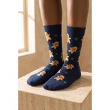 Katia & Bony Unisex Ginger Breadman Desenli Yılbaşı Temalı Soket Çorap Lacivert - 002 - Lacivert - 35 - 38