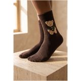 Katia & Bony Unisex Teddy Desenli Soket Çorap Koyu Kahve 35-38, 35-38, 22401U4015, KOYU KAHVE, üniseks-yetişkin