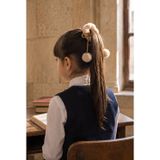 Katia&Bony Kız Çocuk Ponpon Aksesuarlı Tüylü Lastik Toka Kahverengi