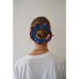 Katia&Bony Lacivert Denim Görünümlü Fiyonk Etiketli Lastik Topuz Tokası