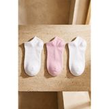 Katia&Bony Run 3 lü Çocuk Basic Patik Çorap Beyaz/Beyaz/Pembe