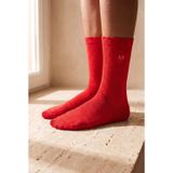 Katia&Bony Unisex K&B Nakışlı Soket Çorap Kırmızı