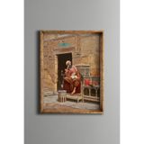 Katip - Vintage Desenli Çerçeve, Altın1, 15 x 21