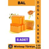 #Katısabun %100 Doğal Bitkisel El Yüz Saç Vücut Cilt İçin Organik Bal Sabunu 120 Gram 5 Adet