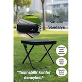 KATJMER Cüzdan Boy Mini Katlanır Kamp Sandalyesi - 120 kg Kapasiteli Taşınabilir Tabure