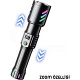 Katjmer Wıson WS-9944 2500 Lümen Uzun Menzilli Siyah El Feneri Zoomlu ve Hızlı Şarj Özellikleriyle - Siyah - 25 W