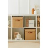 Katlanabilir 2'li Jüt Kapaklı Dolap Içi Organizer, 30X30X30 cm - Seçenek 1 - Ahşap - Ceviz