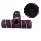 Katlanabilir 3 Yonlu Kedi Oyun Tuneli 80 Cm Pembe