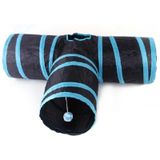 Katlanabilir 3 Yonlu Kedi Oyun Tuneli 80 Cm Siyah