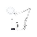 Katlanabilir 8x Büyüteçli LED Yüz Bakımı Güzellik Tatto LED Masa Lambası - 3Renk Modu,10 Seviye Işık