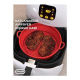 Katlanabilir Airfryer Pişirme Kabı Silikon Pişirme Seti 6 Litreye Kadar Tüm Cihazlara Uygun