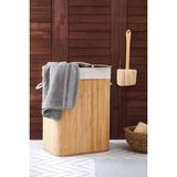 Katlanabilir Bambu Çamaşır Kirli Sepeti 41X31X50 - Bej