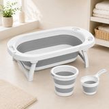 Katlanabilir Bebek Küvet Seti Kova Maşrapalı Pratik Banyo Seti