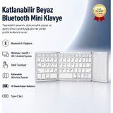 Katlanabilir Beyaz Her Cihaza Bluetooth İle Uyumlu Portatif Taşınabilir Dokunmatik Mini Klavye-1395 siyah