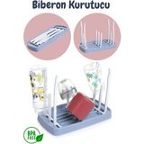 Katlanabilir Biberon ve Mama Kabı Kurutucu, Pratik ve Renkli Mavi Tasarım - Ahşap - Ceviz