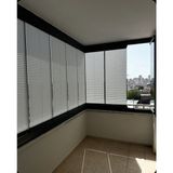 Katlanabilir Cam Balkon Plise Perde Açık Gri (Isteğe Bağlı Vidalı Veya Kancalı) - 40 x 100