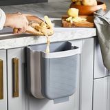 Katlanabilir Çöp Kovası, Gri, 6 Litre, Pratik Yer Tasarruflu Tasarım, Mutfak Banyo Kamp için Dayanıklı Plastik Çöp Kutusu