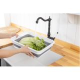 Katlanabilir Dikdörtgen Bulaşık Sepeti, 4 Litre Çok Amaçlı Katlanabilir Dikdörtgen Sepet, Katlanır Bulaşık ve Çamaşır Sepeti 20CM*27CM*8CM