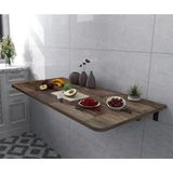 Katlanabilir Duvara Monte MDF ve Lake Boya, Masa Açılır Kapanır Raf Masa Ahşap Masa Dekoratif Masa Laptop Standı Çalışma Masası Yemek Masası - 68x64x4 cm - Çam