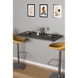 Katlanabilir Duvara Monte Mutfak Masası - 50x90 Cm Yemek Ve Hazırlık Masası Antrasit