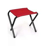 Katlanabilir Ege Mini Katlanır Balıkçı Kampçı Taburesi 500 gr Metal Kırmızı Tekli Tek Kişilik