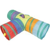 Katlanabilir Gökkuşağı Kedi Tünelleri (T Model) - Beyaz