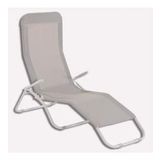 Katlanabilir Gri Şezlong 136 x 61 x 102 cm