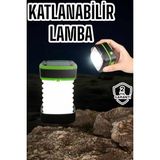 Katlanabilir Kamp Lambası Solar Fener Görünümlü 3 Kademeli Şarjlı - Renkli