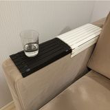 Katlanabilir Koltuk Bardak Altlığı – Kolçak Üstü Içecek Tutucu Organizer Sehpa (19,5X18 Cm) - Beyaz